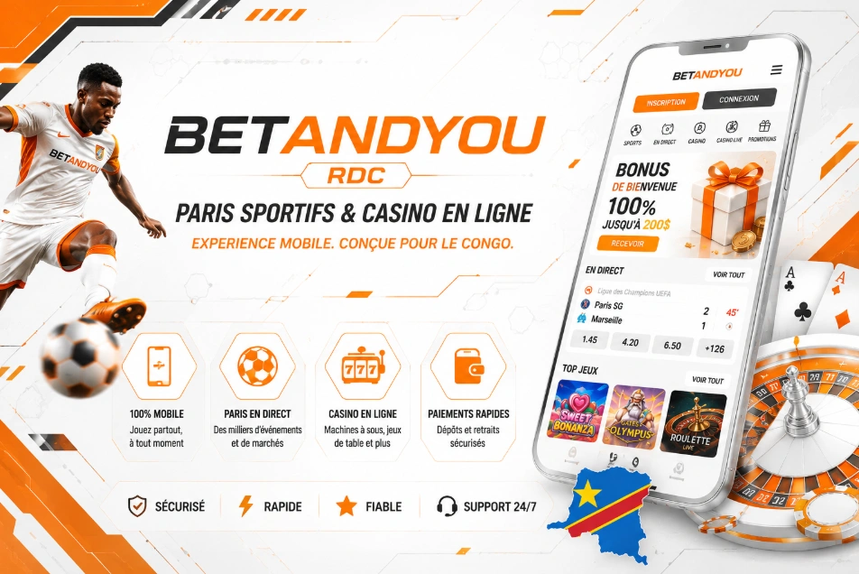 Betandyou RDC paris sportifs casino mobile et bonus au Congo